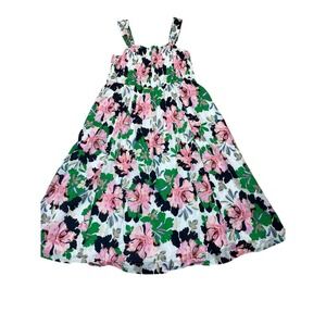 Tommy Hilfiger Floral Sleeveless Smocked Midi Dress Size 14 Summer Spring